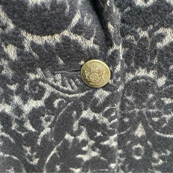 Cabi Wool Blend Paisley Black Navy Floral Jacquard Tapestry Blazer Jacket Velvet - Picture 8 of 16